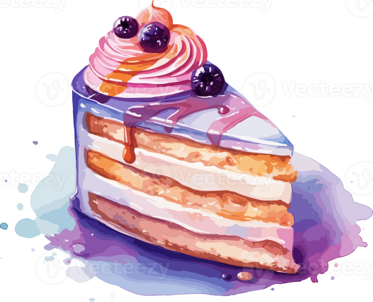 Watercolor Cake , illustration, Cute Design, png