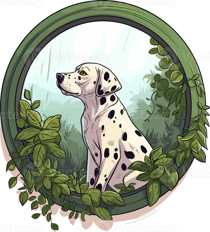 Graphic of a dalmatian dog, Tshirt design, png