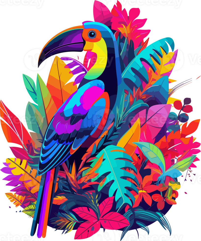 een tekenfilm vogel, t-shirt ontwerp, ai generatief png