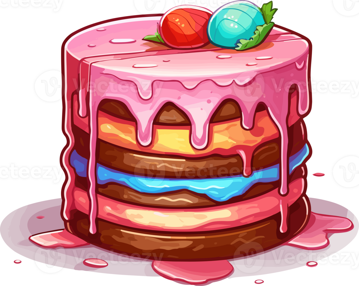 Cartoon Cake , illustration, Cute Design, png