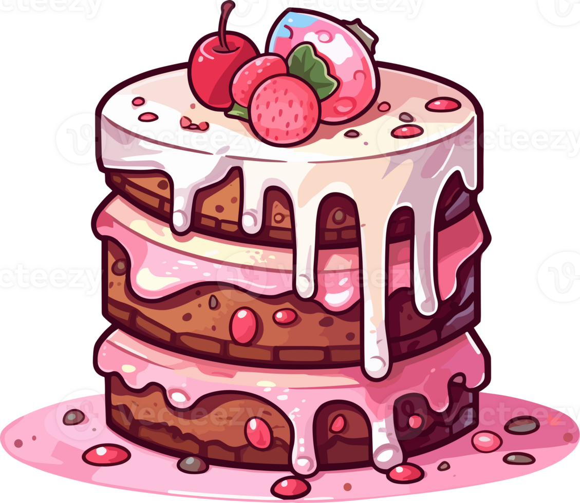 Cartoon Cake , illustration, Cute Design, png