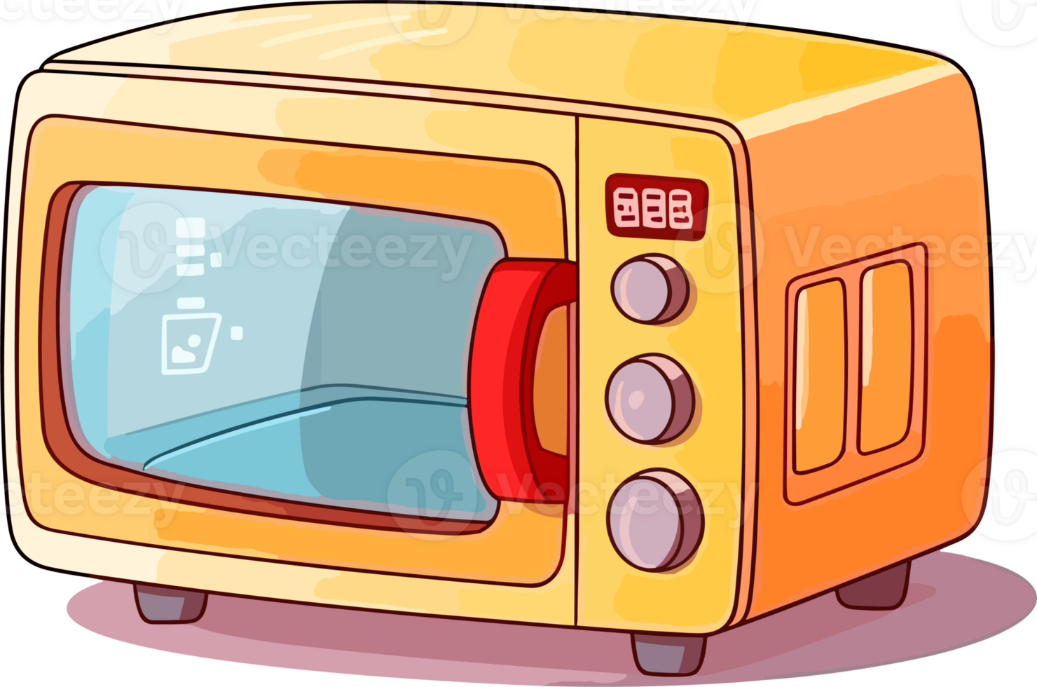 Cartoon Microwave oven, Tshirt Design , illustration, png