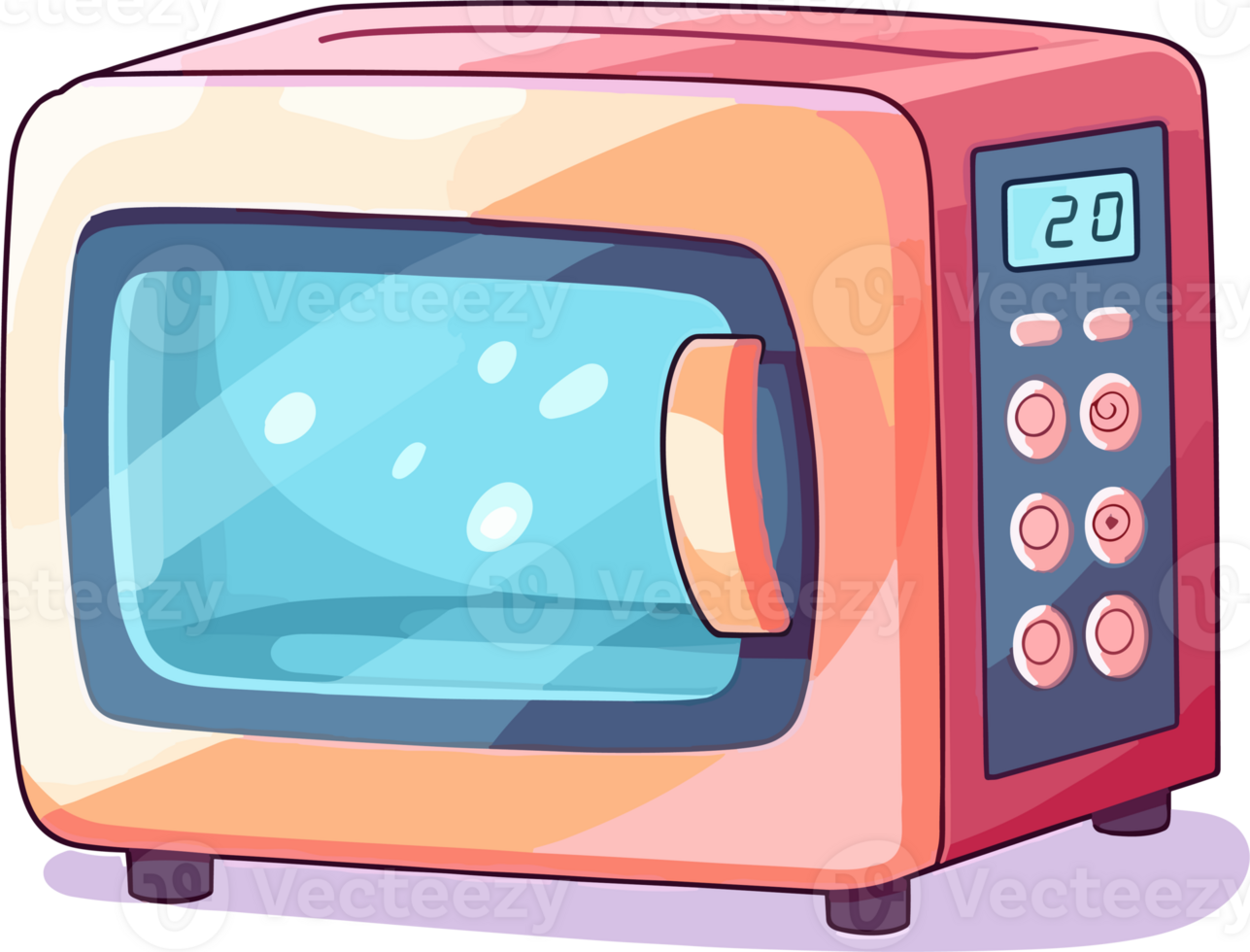Cartoon Microwave oven, Tshirt Design , illustration, png