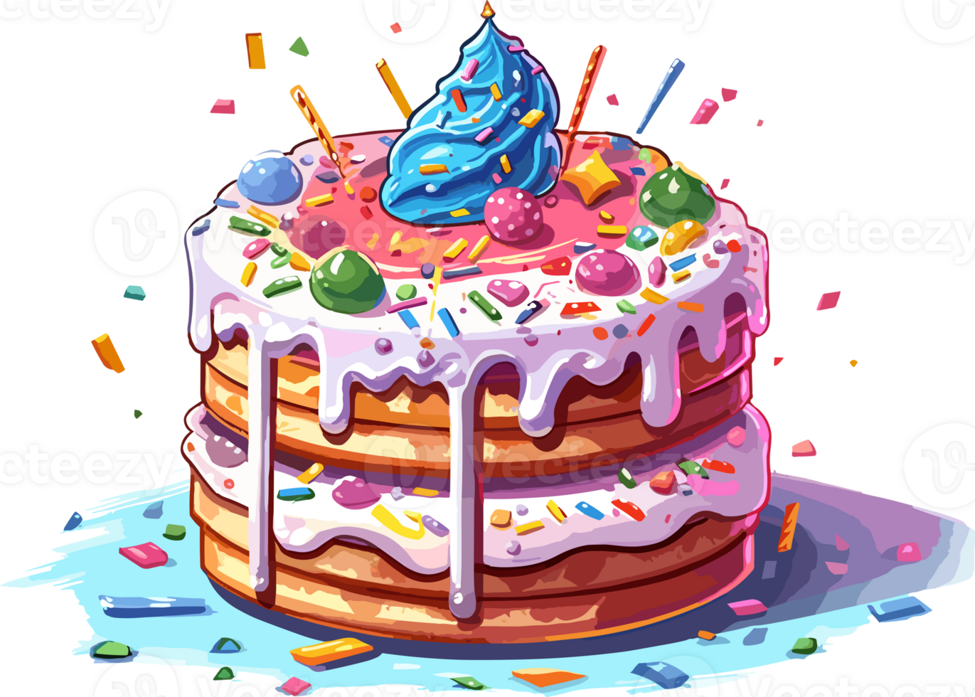 Cartoon Cake , illustration, Cute Design, Tshirt, png