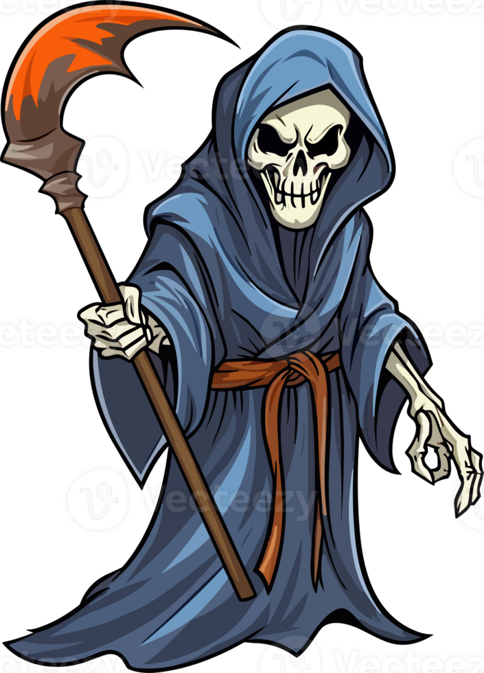 Cartoon The Grim Reaper Colorful , Tshirt Design , illustration, png