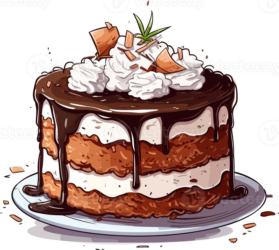Cartoon Cake , illustration, Cute Design, Tshirt, png