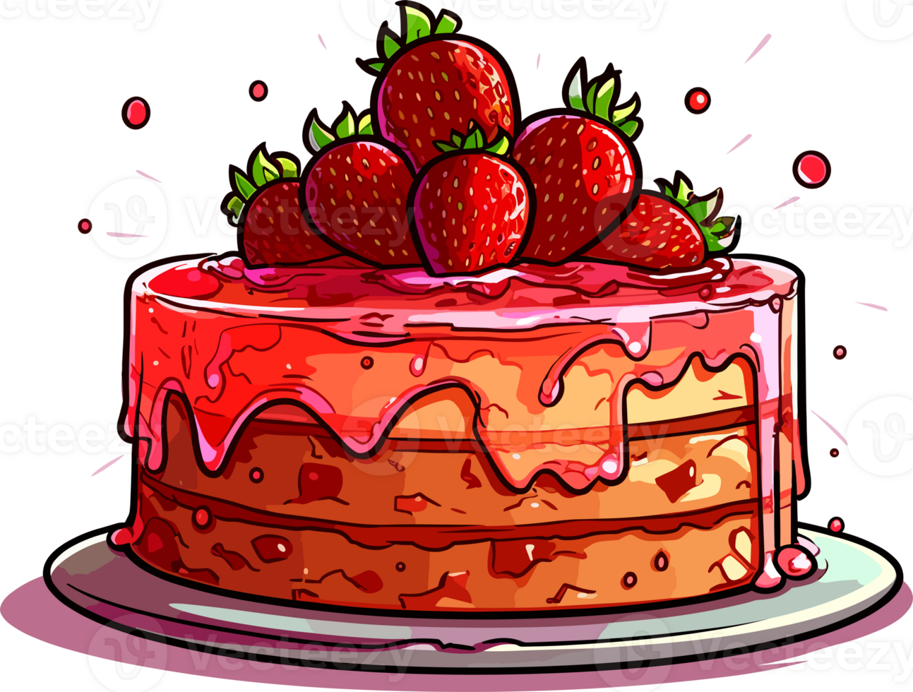 Cartoon Cake , illustration, Cute Design, png