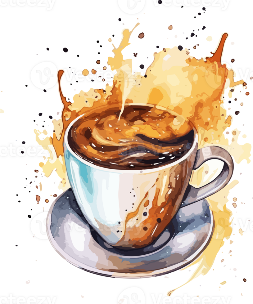 Watercolor Coffee, Png, Tshirt, AI Generative png