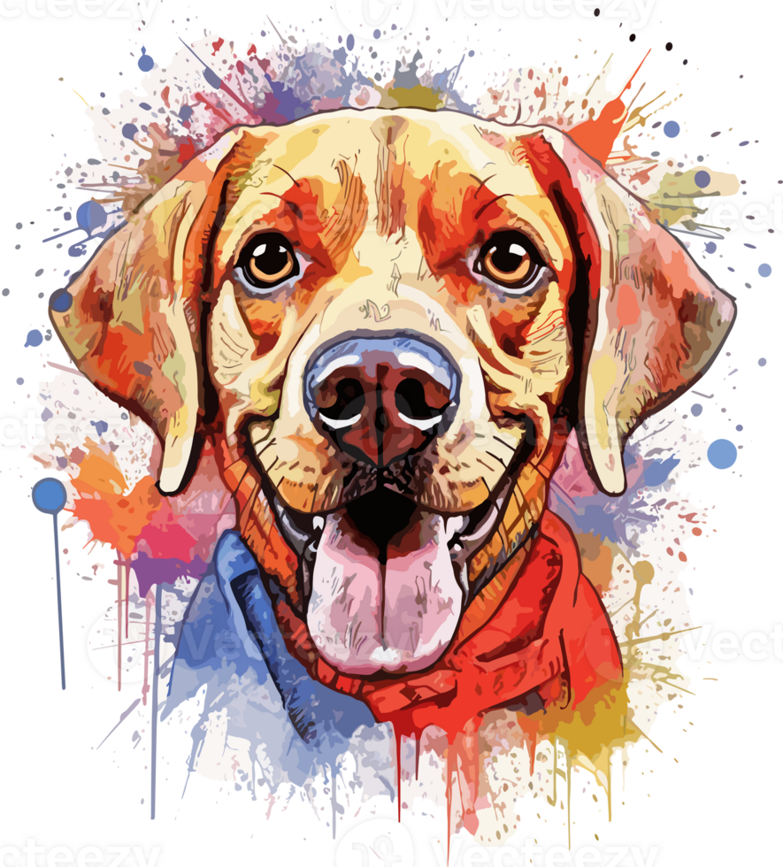 Lycklig hund tshirt design, png, ai generativ png