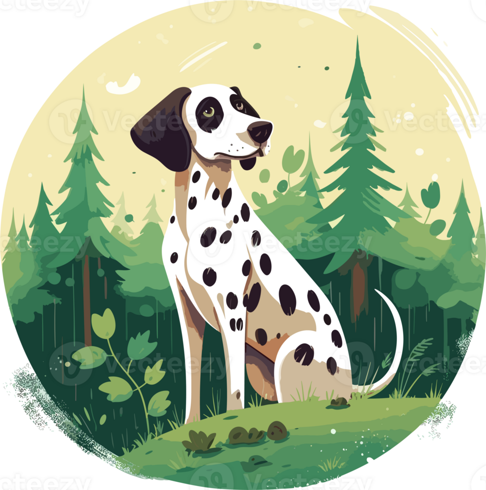 Graphic of a dalmatian dog, Tshirt design, png