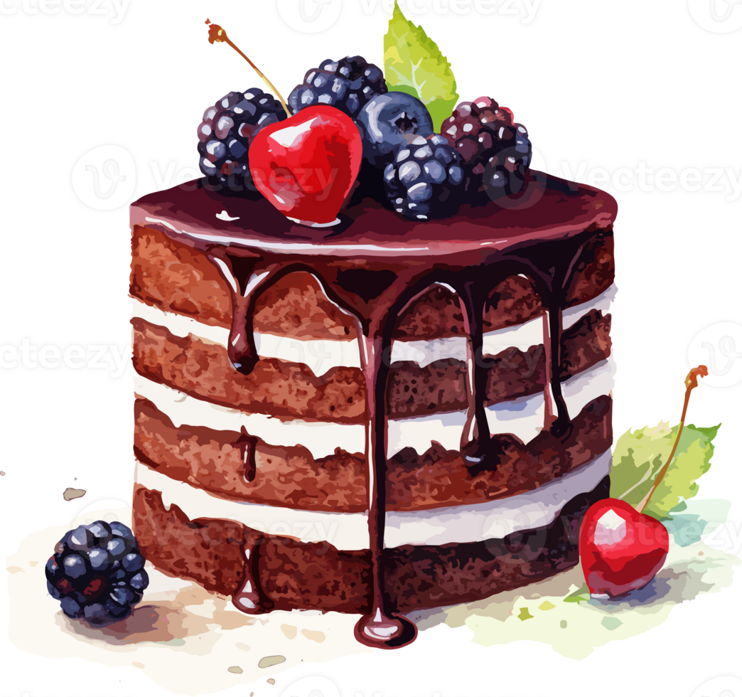 Watercolor Cake , illustration, Cute Design, png