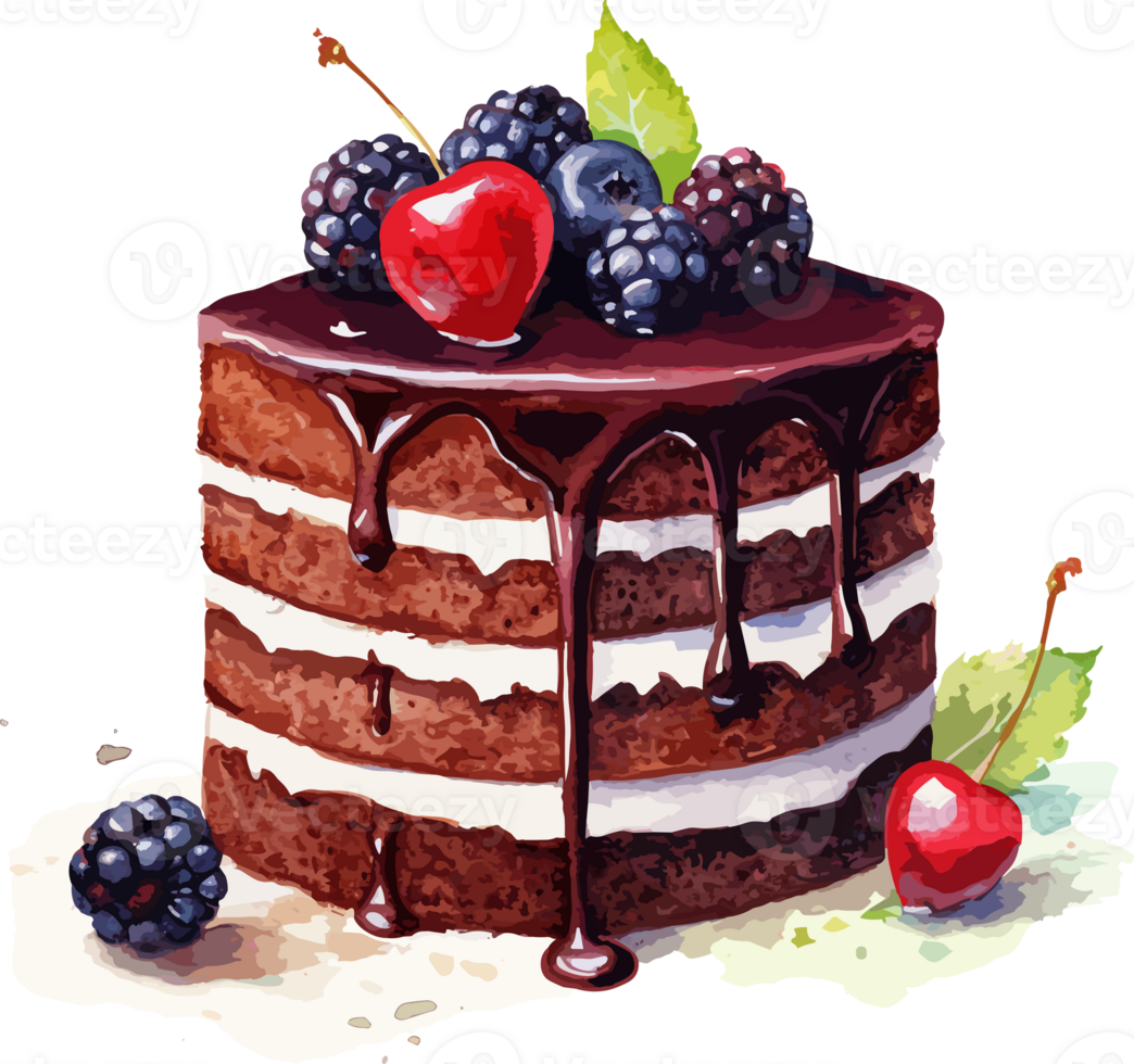 Watercolor Cake , illustration, Cute Design, png