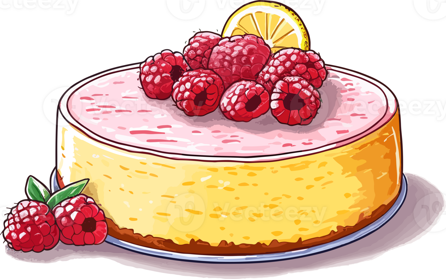 Karikatur Kuchen , Illustration, süß Design, ai generativ png