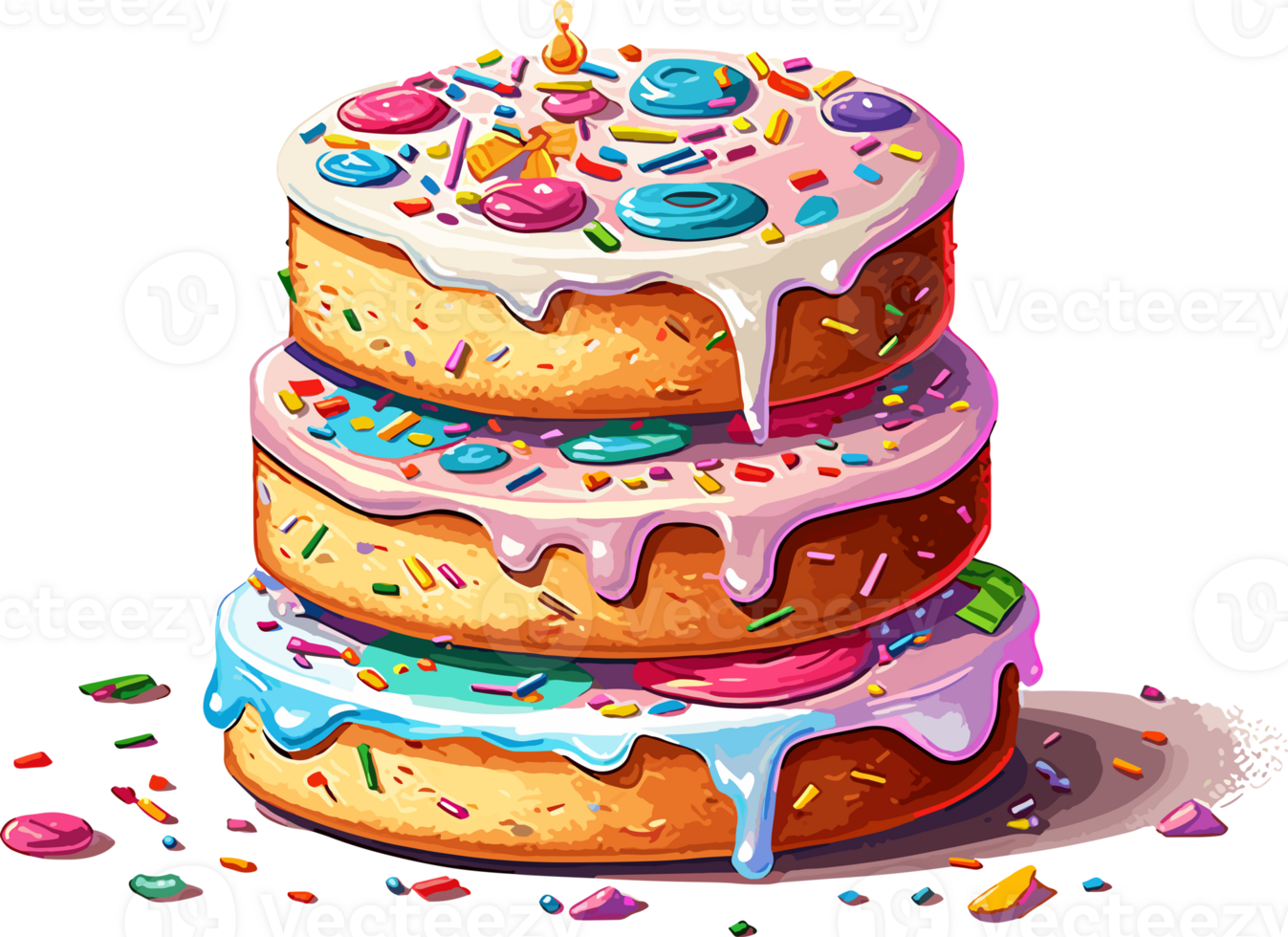 Cartoon Cake , illustration, Cute Design, Tshirt, png