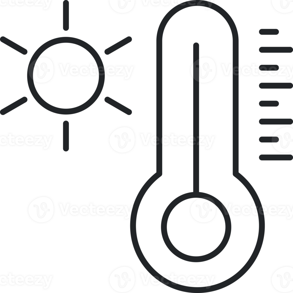 Hot temperature line icon png