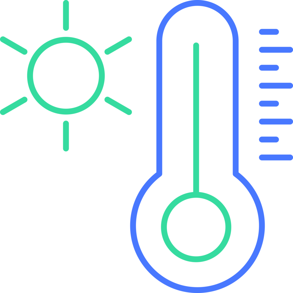 Hot temperature line icon png