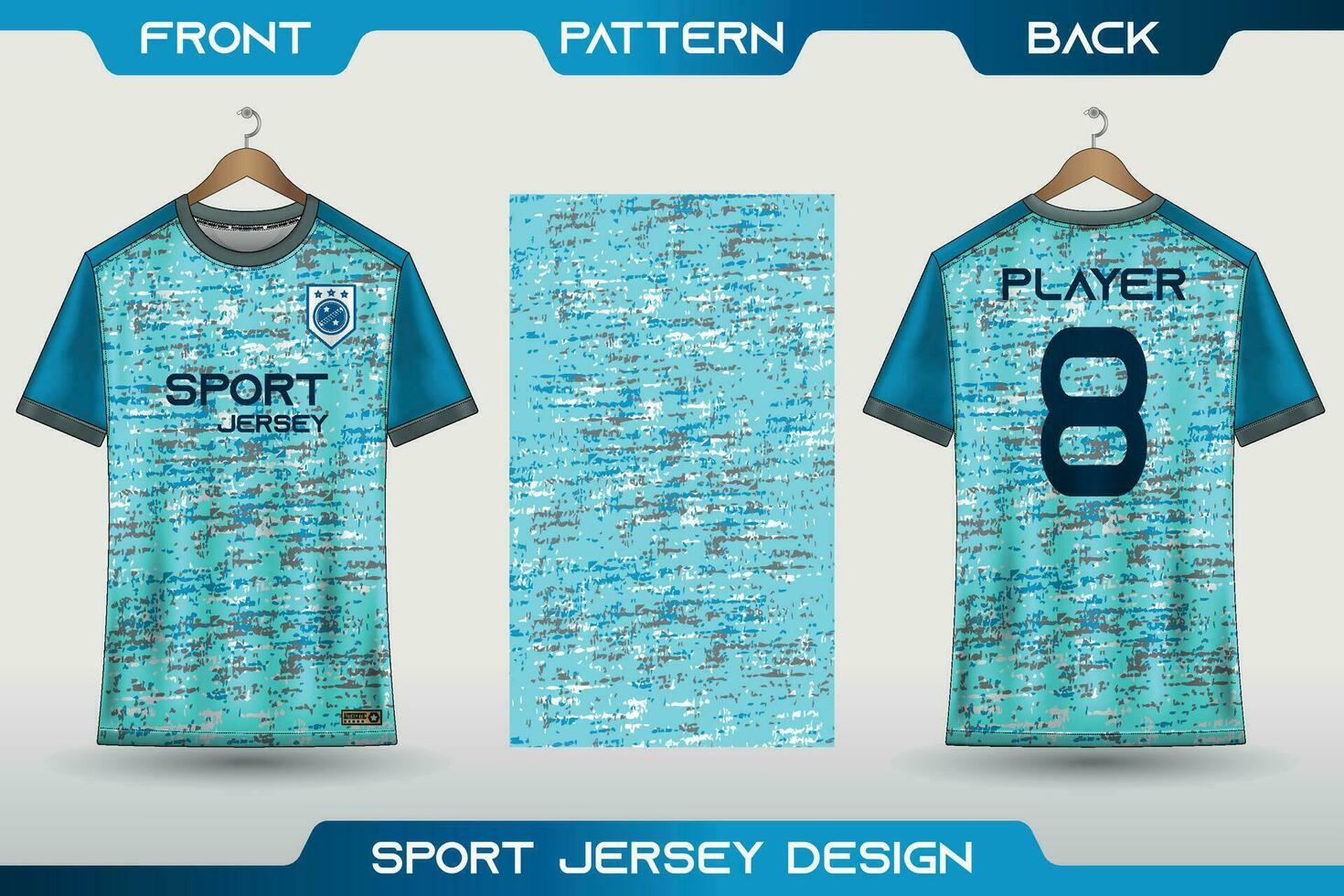 Sports jersey and t-shirt template sports jersey design. Sports design for football, racing, gaming jersey. with front, back view and pattern. vector