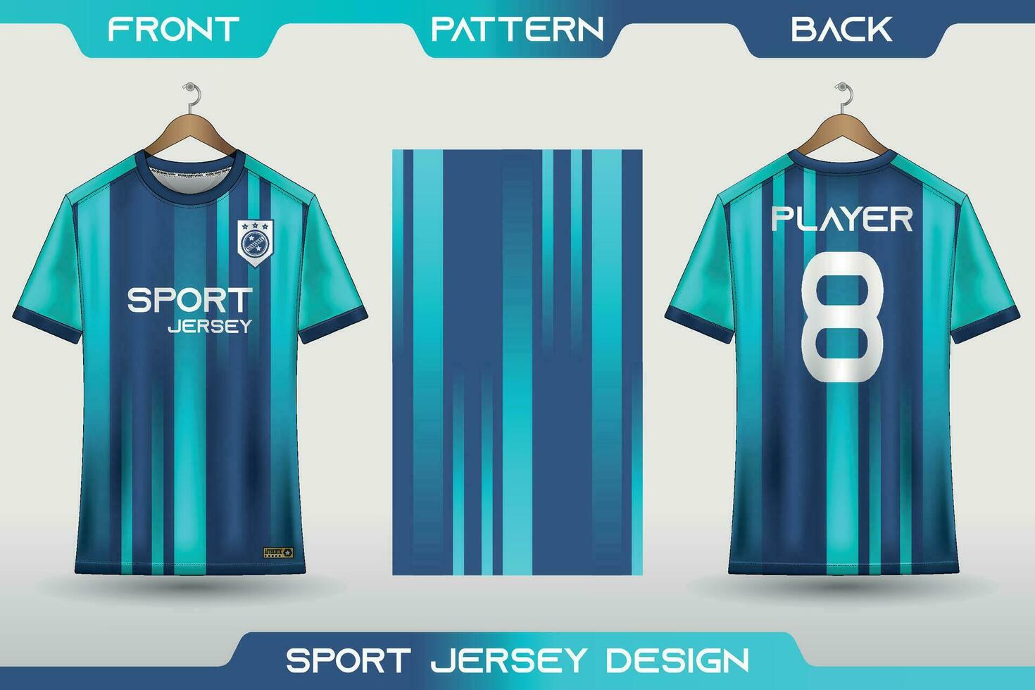 Sports jersey and t-shirt template sports jersey design. Sports design for football, racing, gaming jersey. with front, back view and pattern. vector