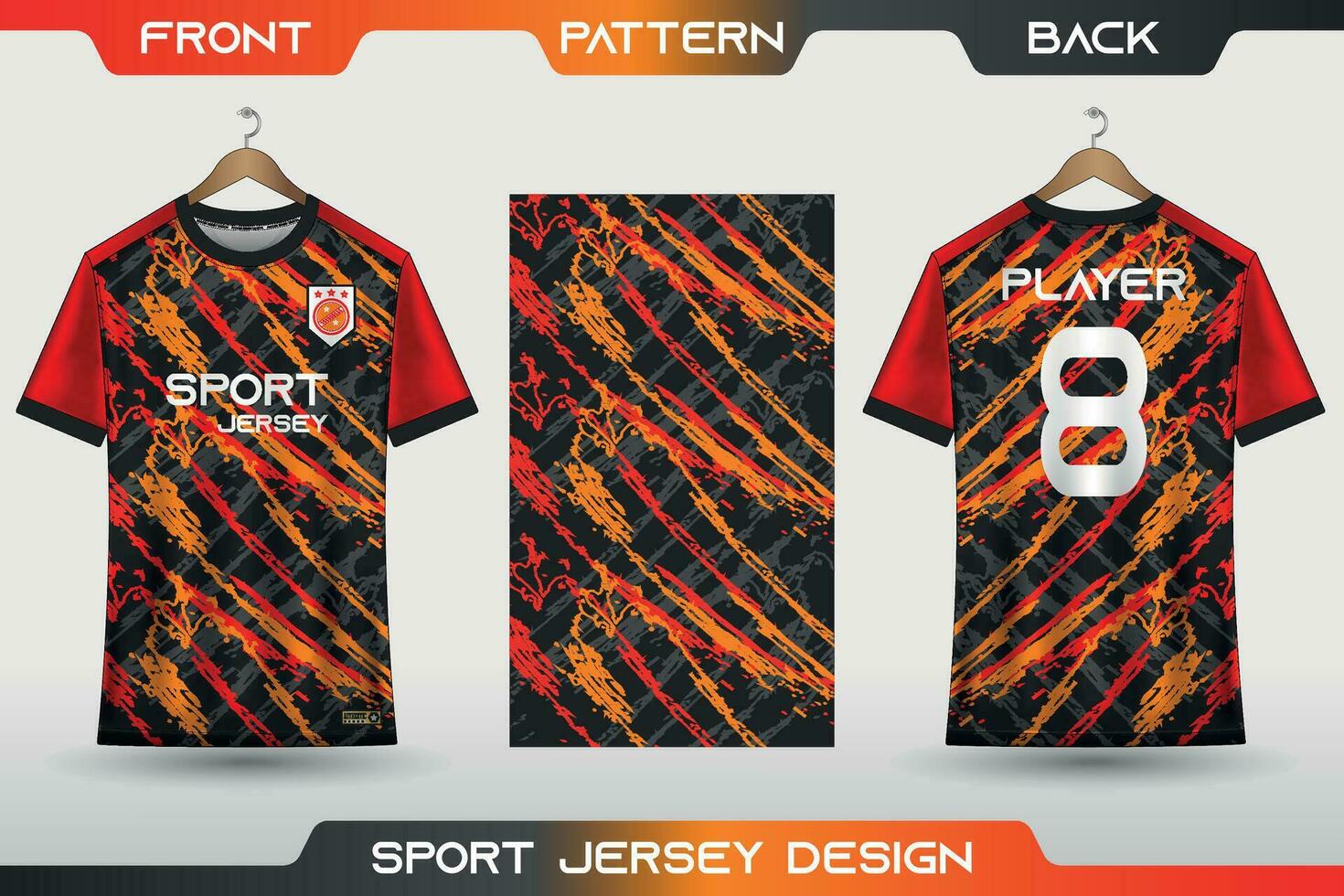 Sports jersey and t-shirt template sports jersey design. Sports design for football, racing, gaming jersey. with front, back view and pattern. vector