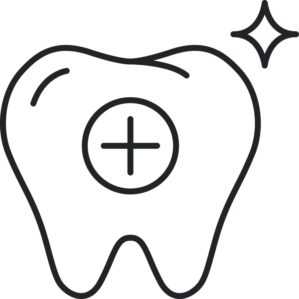 Dental tooth line icon png