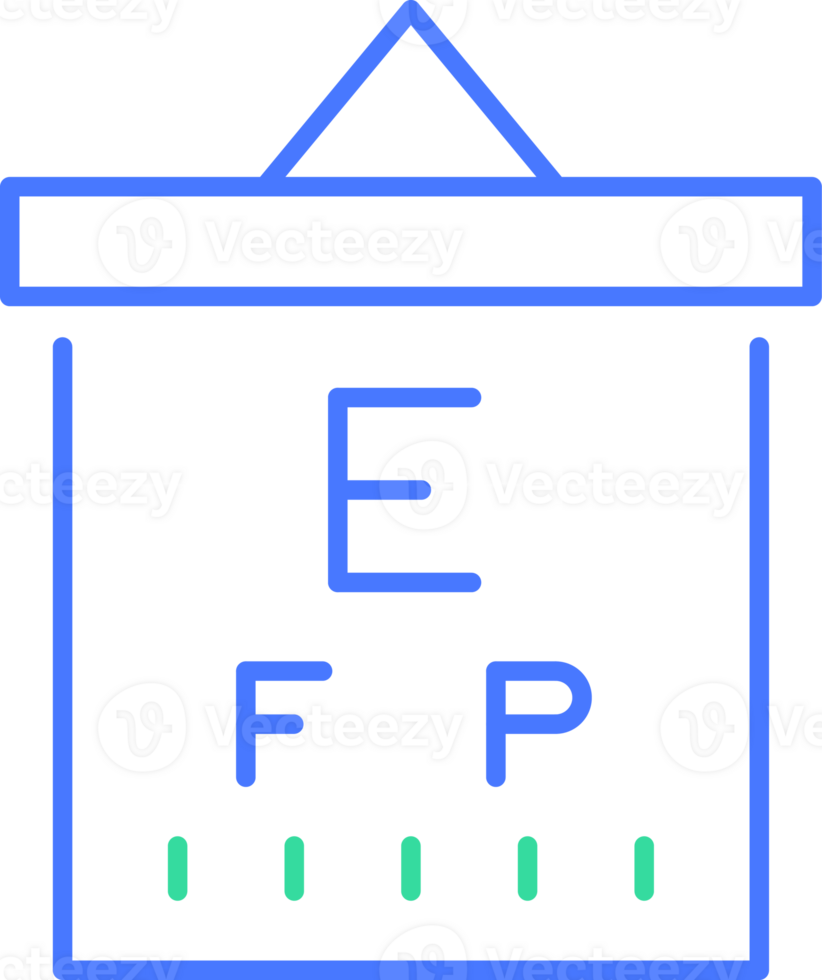 Eye test chart line icon png