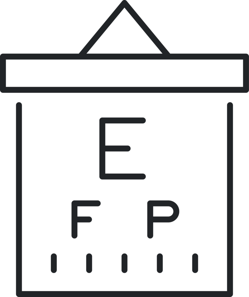 Eye test chart line icon png
