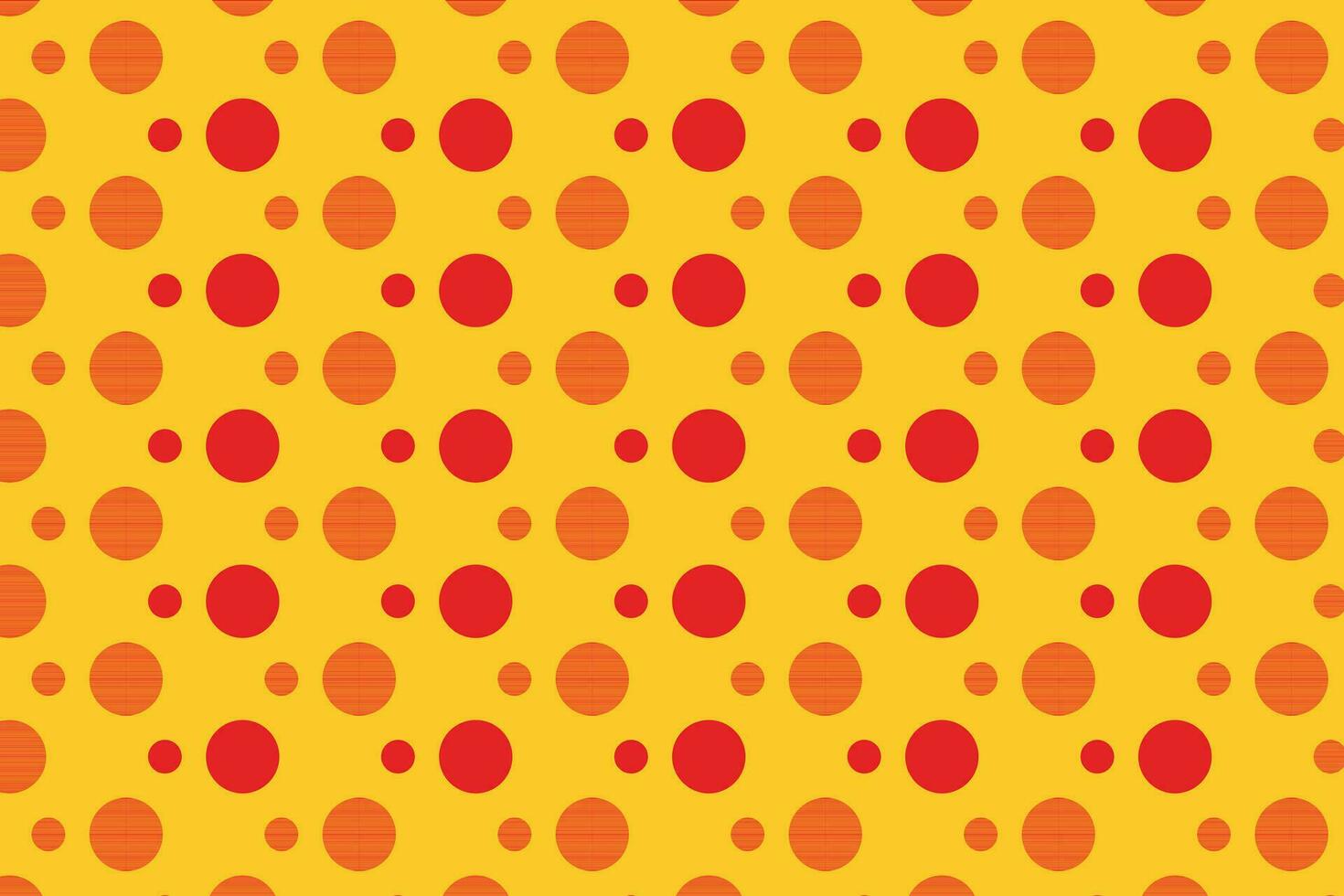 modern simple abstract seamlees red colour big and small polka dot pattern on yellow colour background vector