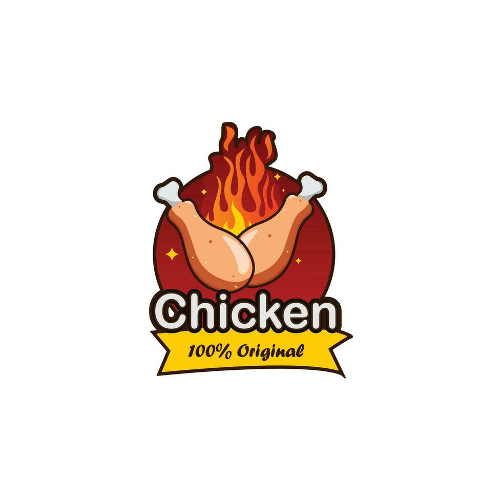 Hot Spicy Chicken wings Vector logo or symbol template, Suitable for restaurant and Cafee