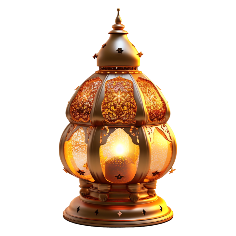 3d Ramadã kareem luminária com transparente fundo. ai gerado png