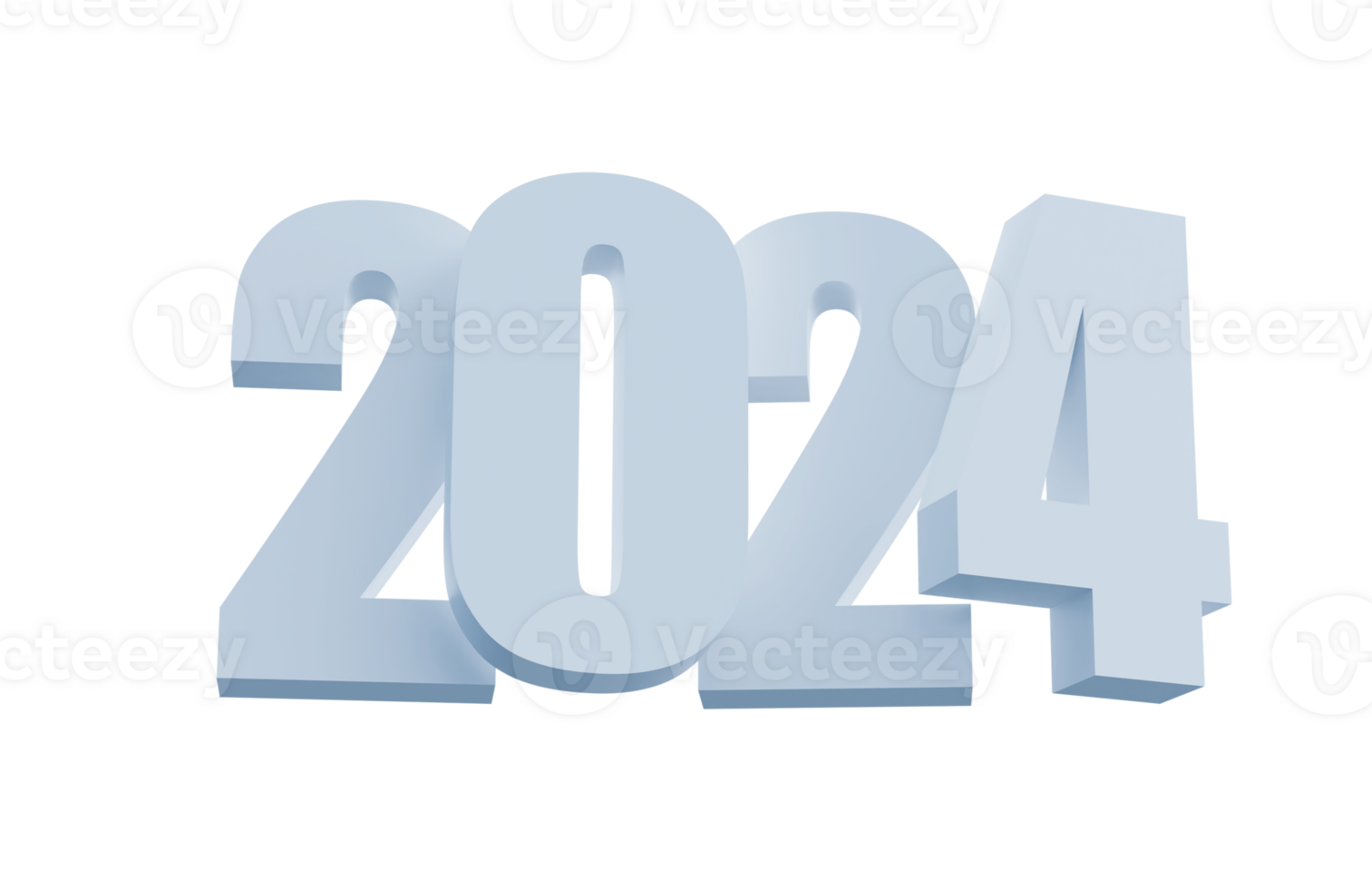 Realistic 3D silver numbers 2024 isolated transparent png. Happy New Year and Merry Christmas holidays greeting card concept for web, print design element png