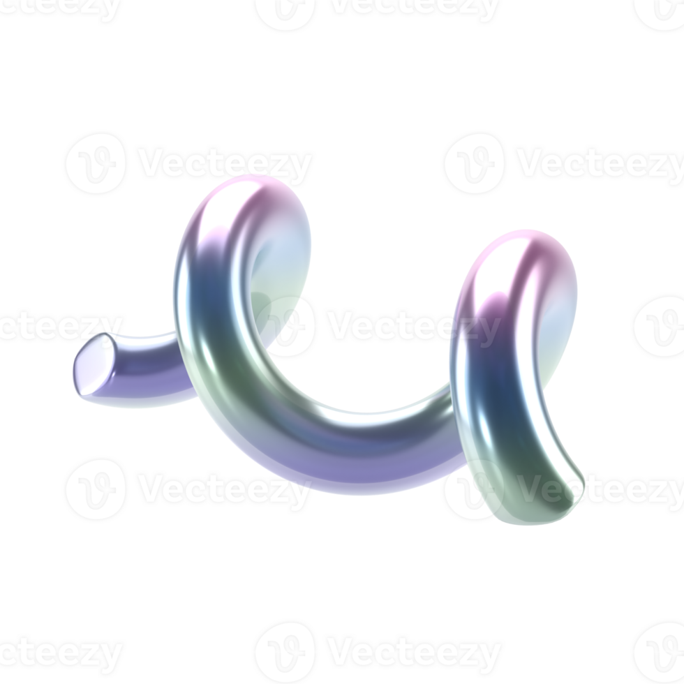 3d spiral holographic abstract shape. Glossy geometric primitives isolated transparent png. Iridescent trendy design png