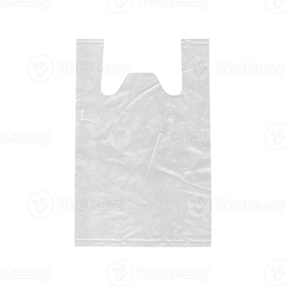 Blank white plastic bag for mockup png