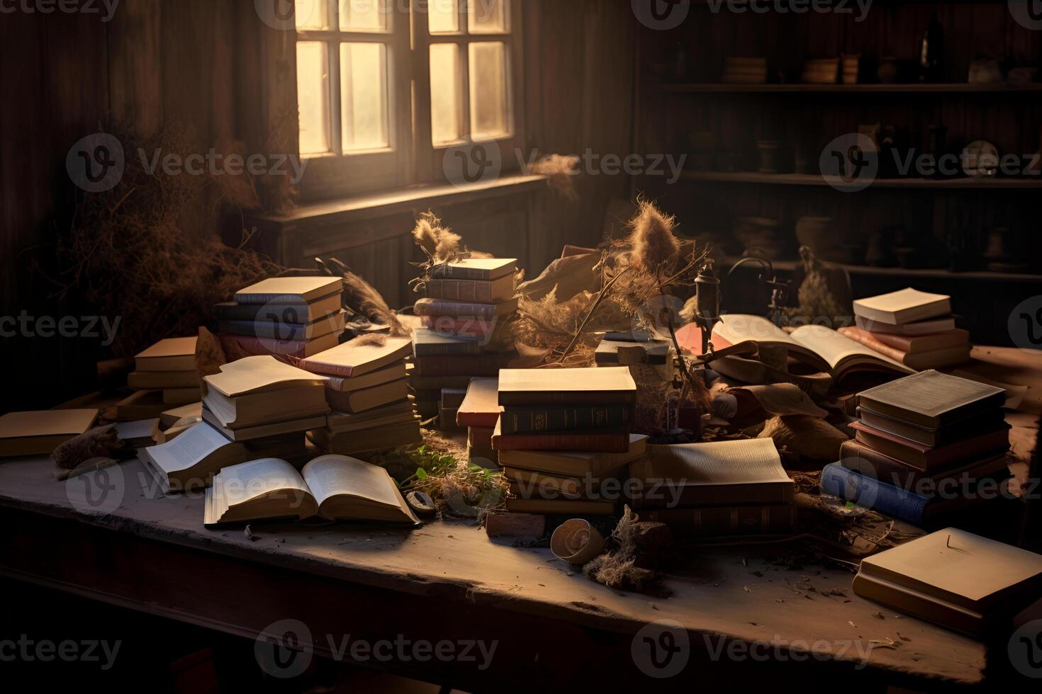 books on the table photo