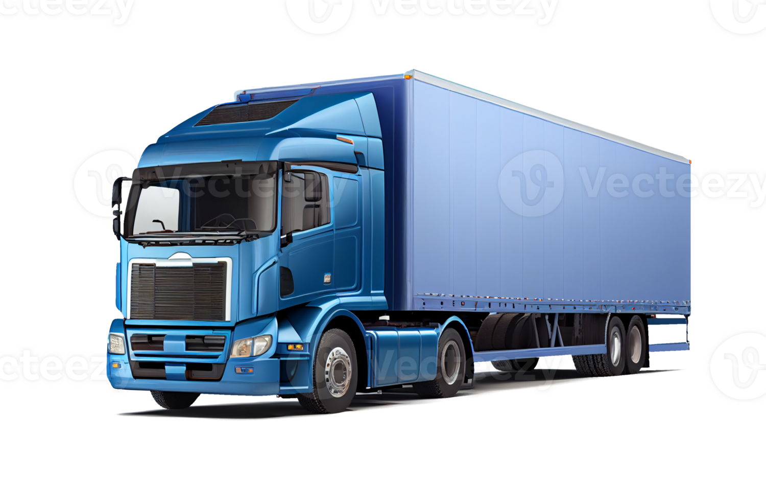 blue cargo truck on a transparent background For decoration projects related to transportation. png