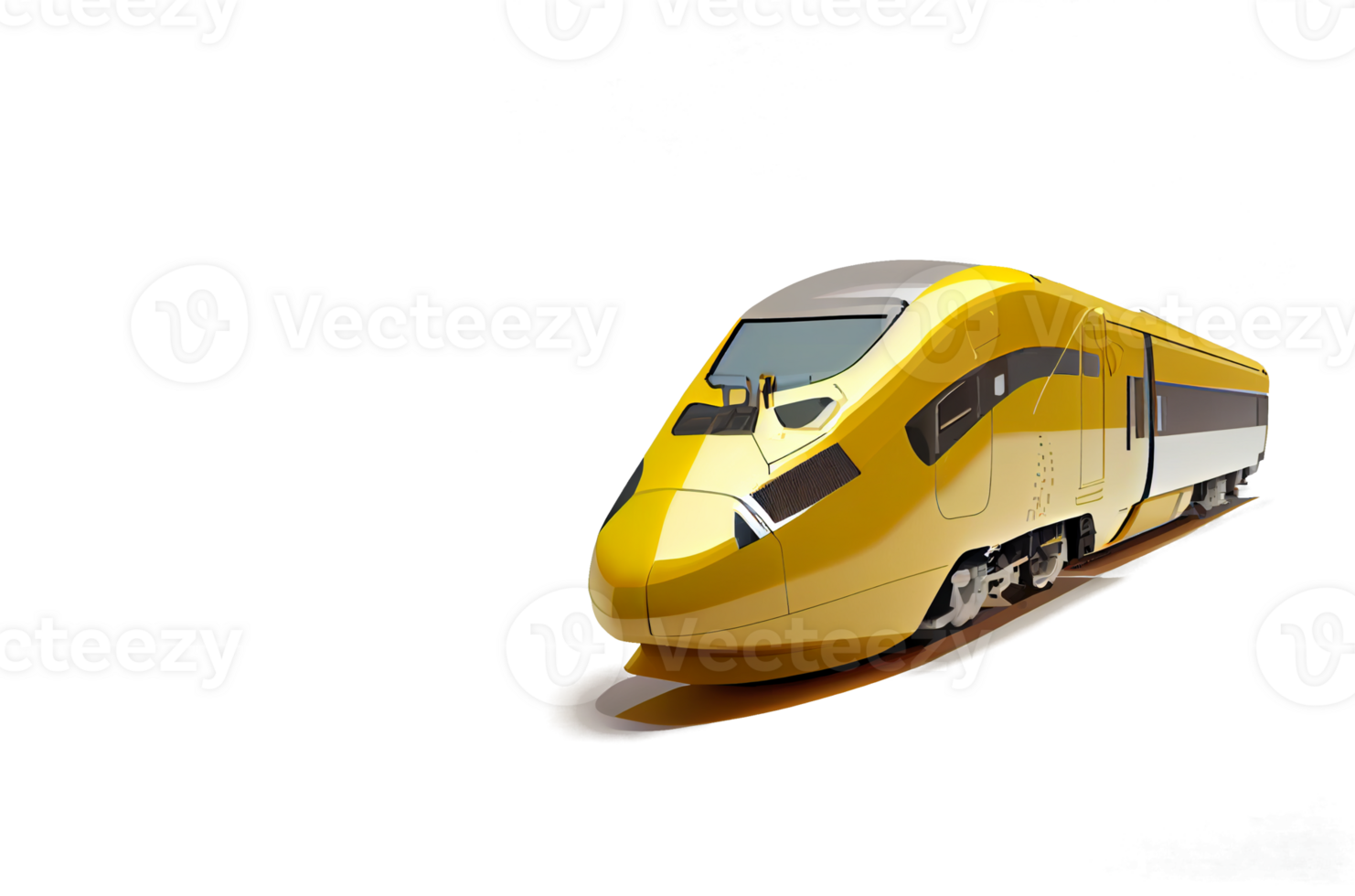 modern high speed train on transparent background png