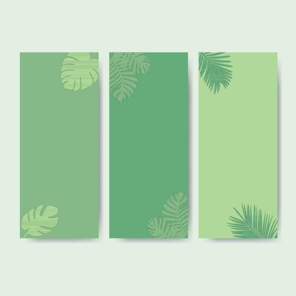 Tropical banners with tropical leaves. Invitation, poster, cover template. Tropical Leaves Frame. vector