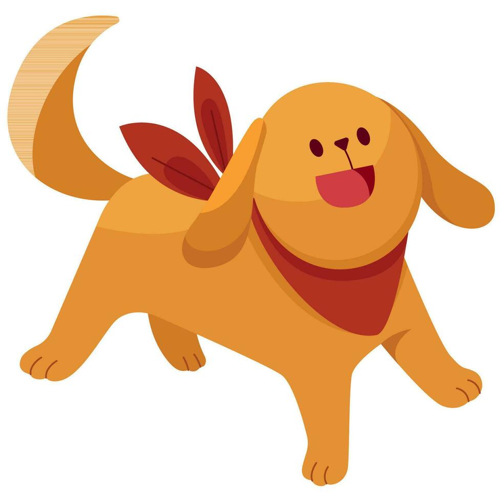 Cute Dog Looking Up on White vector