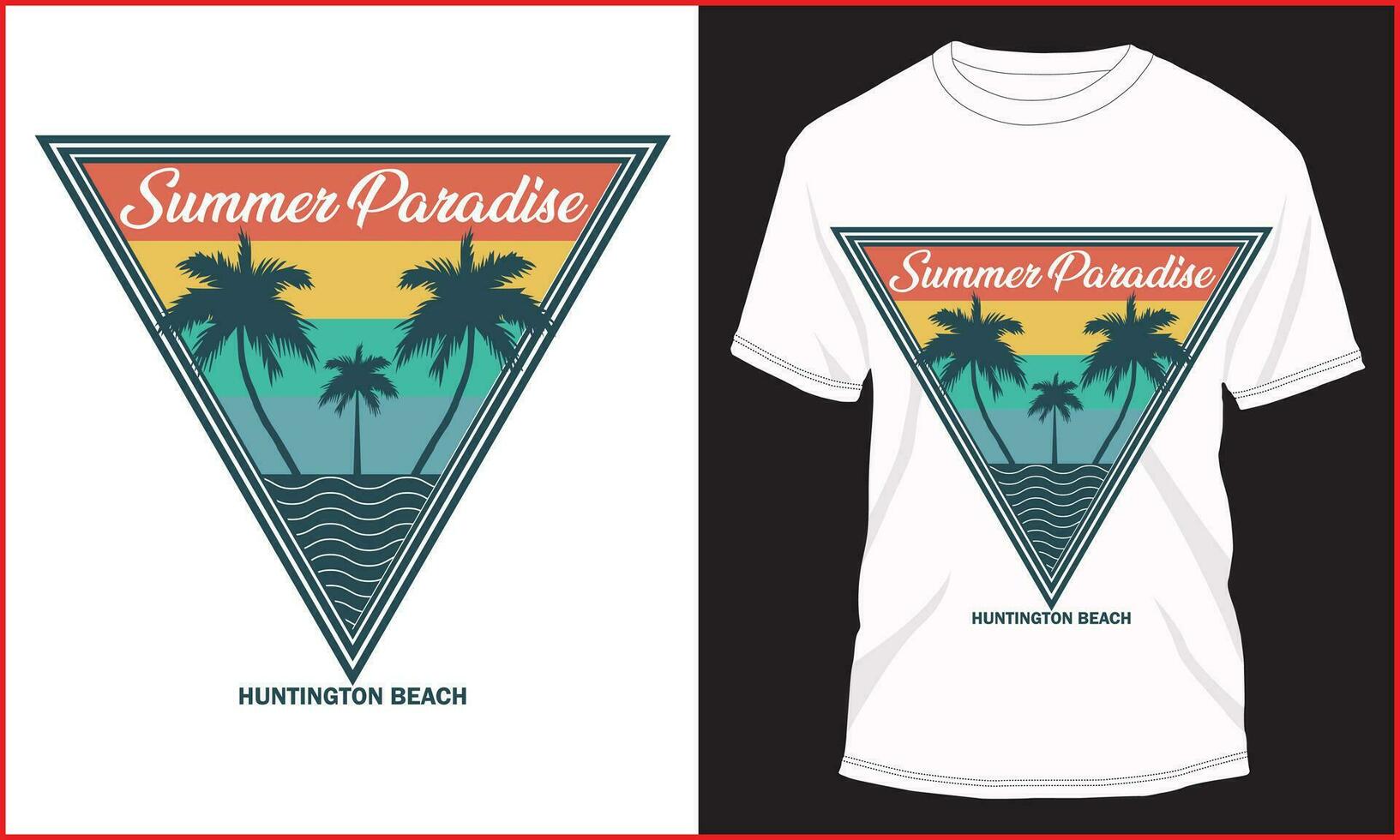 Summer Paradise T-shirt Design Vector Illustration