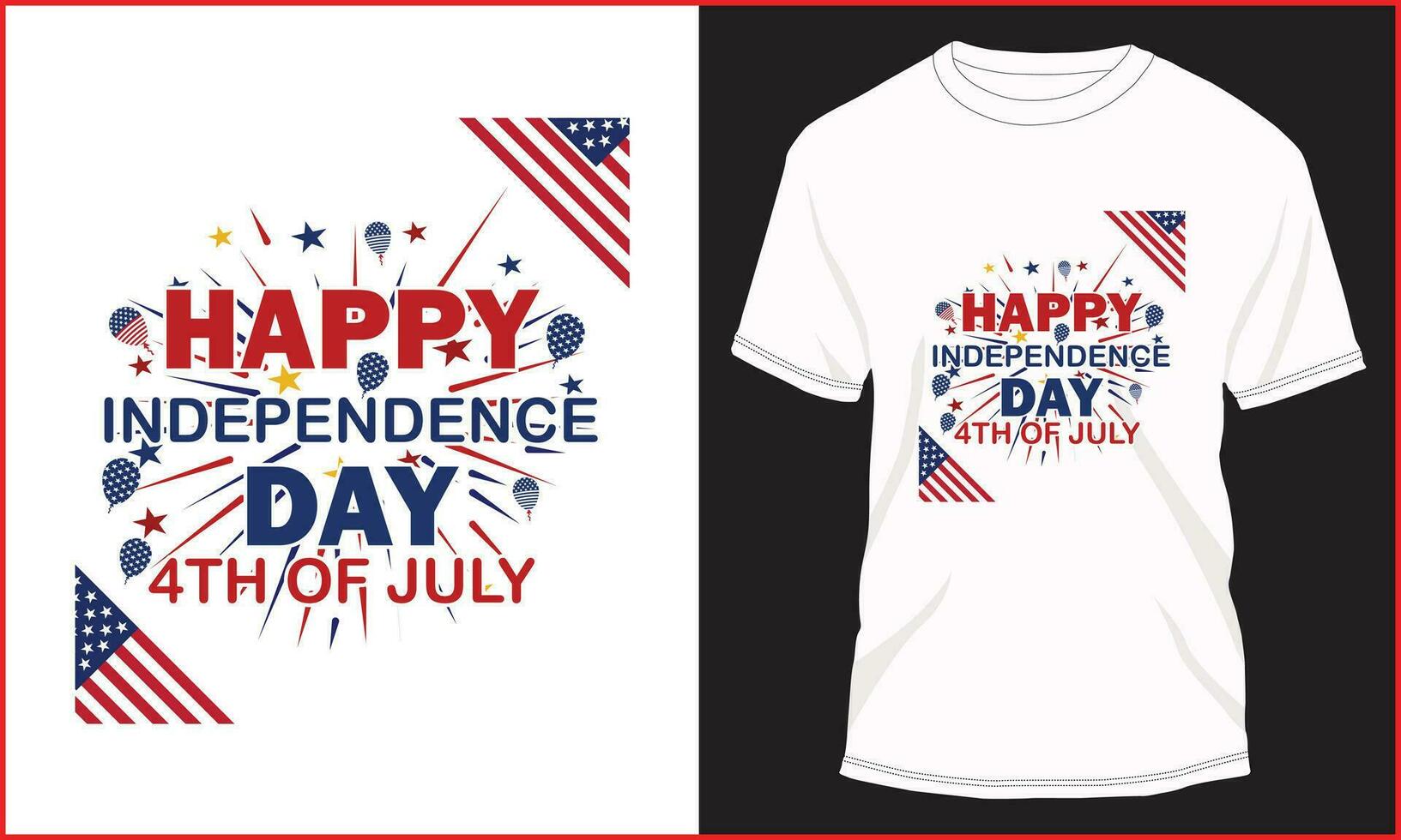 feliz día de la independencia 4 de julio diseño de camiseta vector