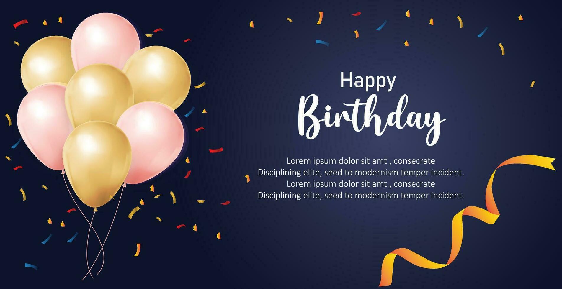 realistic Birthday background with Vector Design