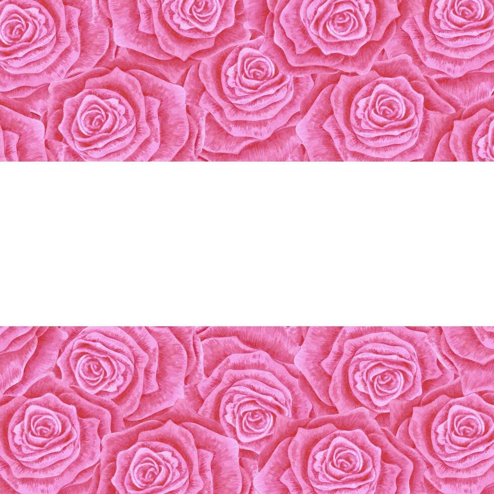 mano dibujado acuarela rosado Rosa marco aislado en blanco antecedentes. lata ser usado para invitación, tarjeta postal, póster, libro decoración y otro impreso productos foto