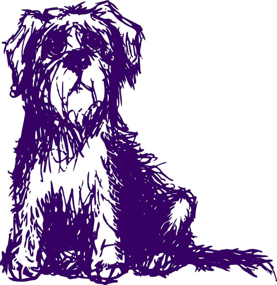 linear hand drawn cute cartoon dog vector