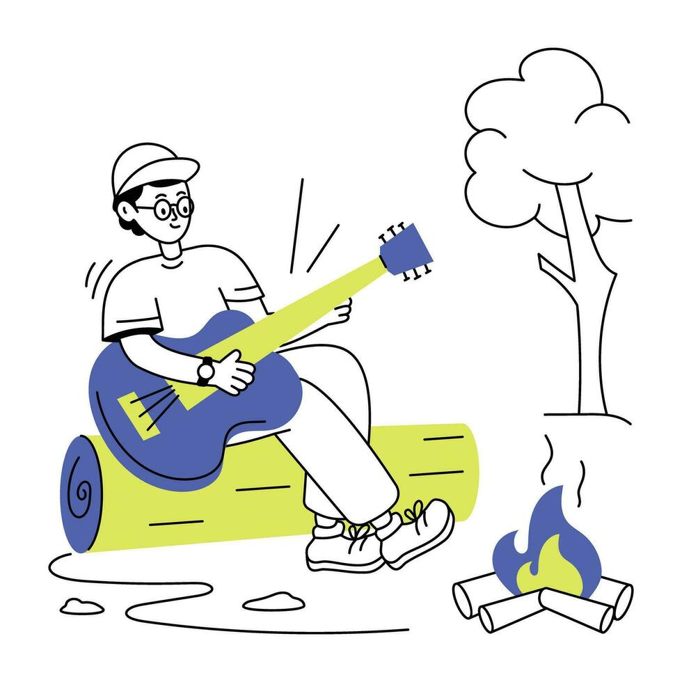 Trendy Camping Music vector