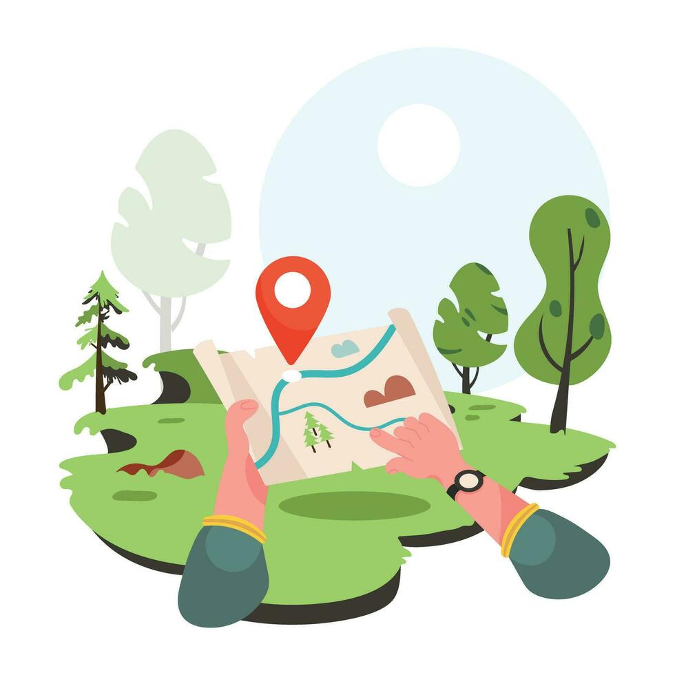 Trendy Forest Tracking vector