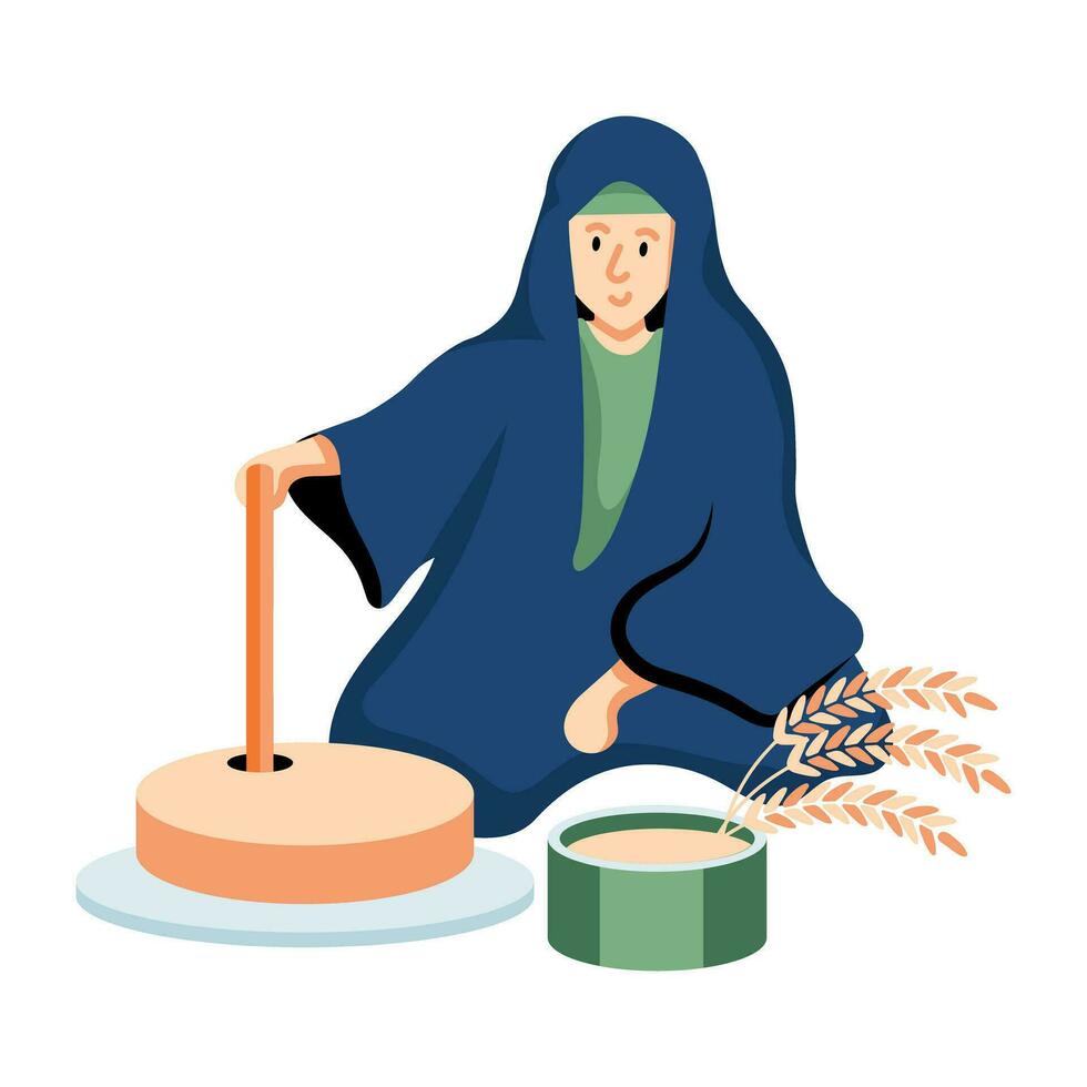 Trendy Woman Grinding vector
