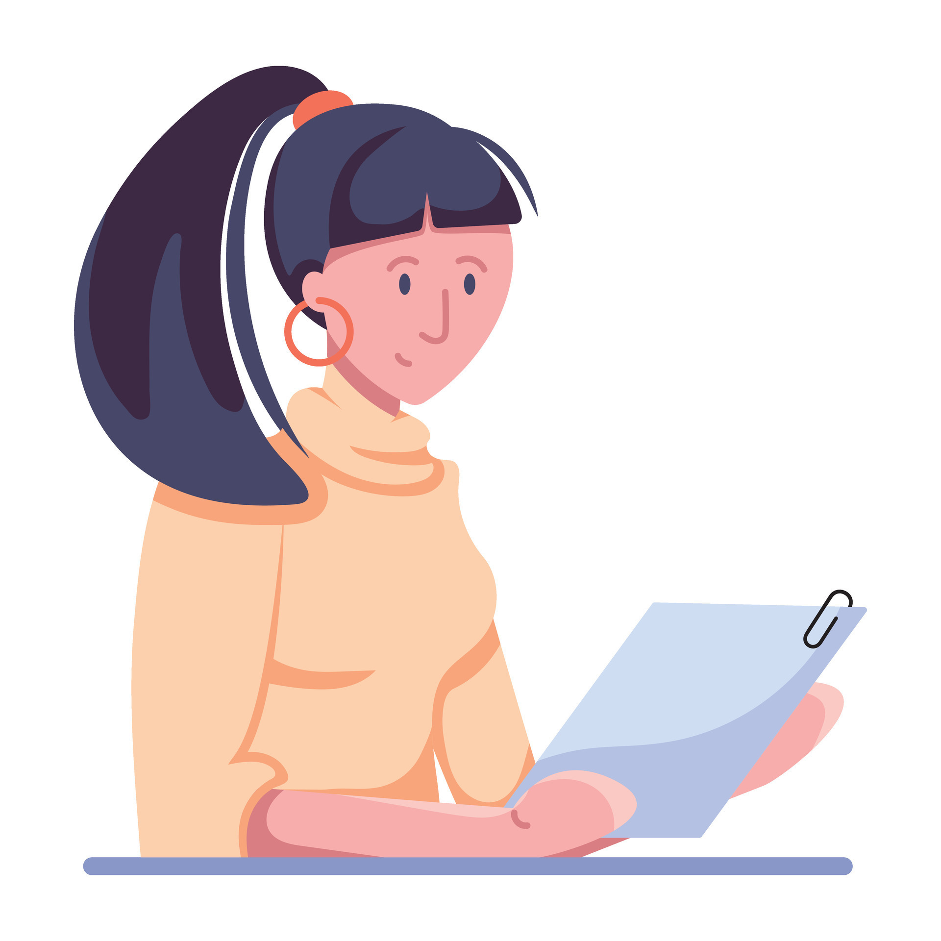 Trendy Office Girl 24821575 Vector Art at Vecteezy