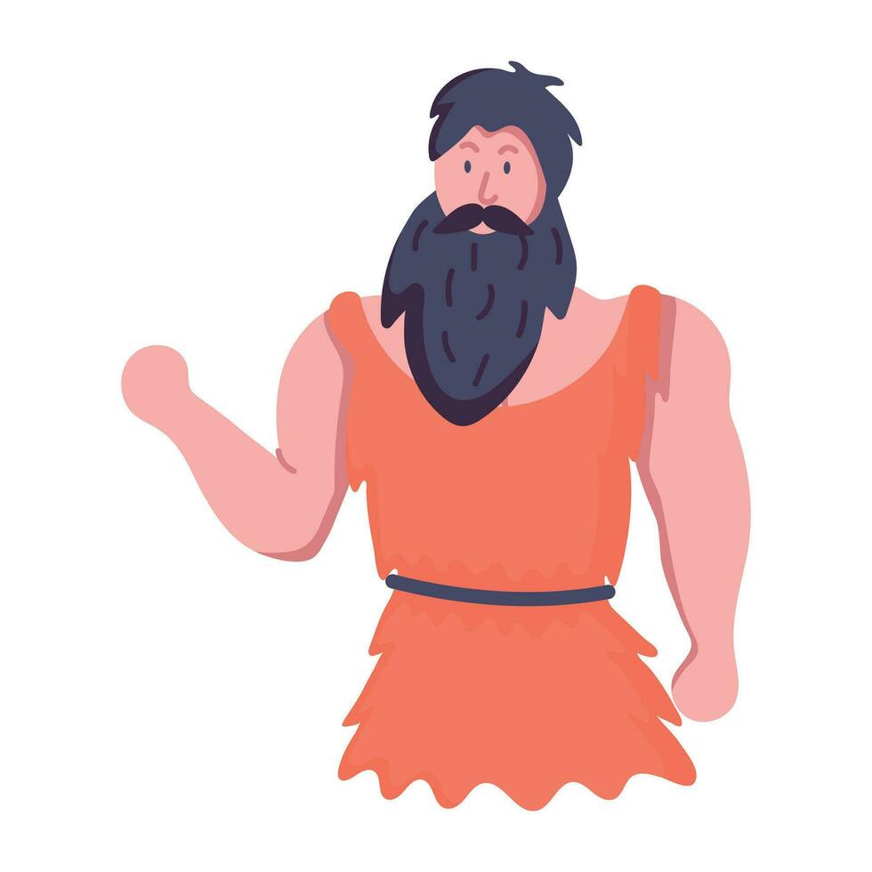 Trendy Prehistoric Person vector