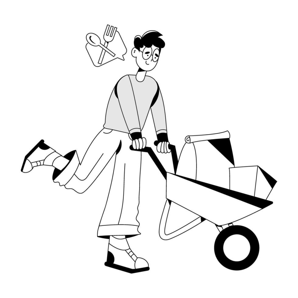 Trendy Delivery Cart vector