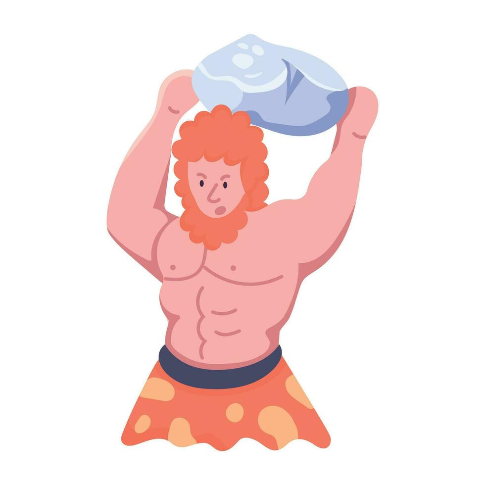 Trendy Caveman Stone vector