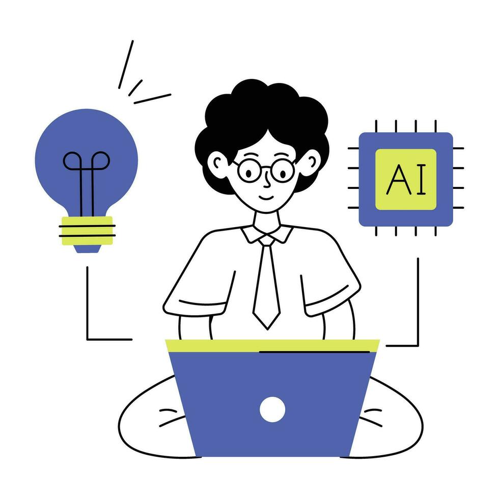 Trendy AI Innovation vector